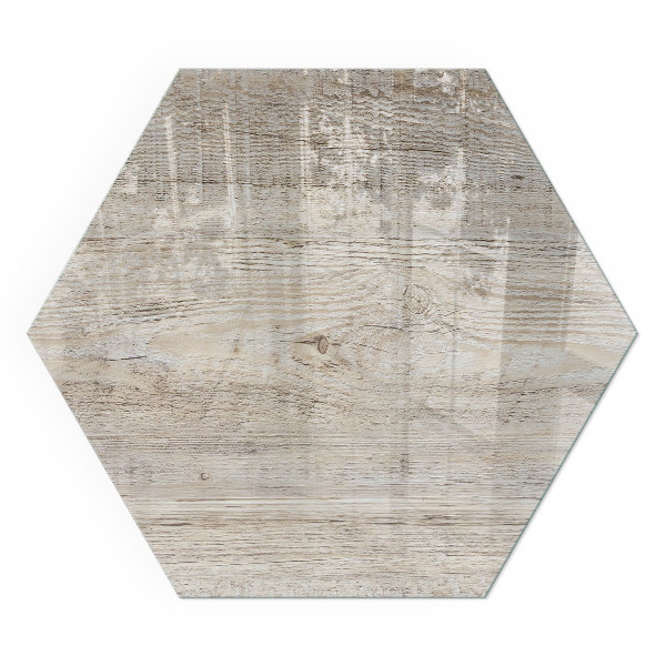 Sechseckige Vorlegeplatte für Kaminöfen Zarte Textur des hellen Holzes