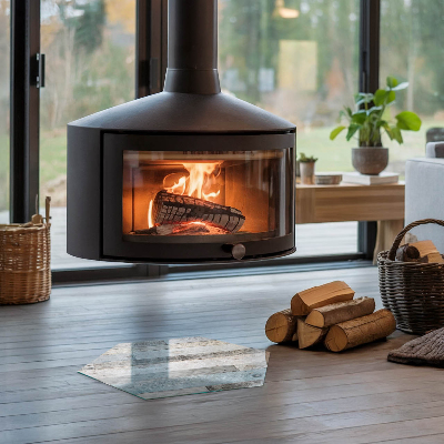 Sechseckige Vorlegeplatte für Kaminöfen Verschiedene Farben von Brettern im Stil