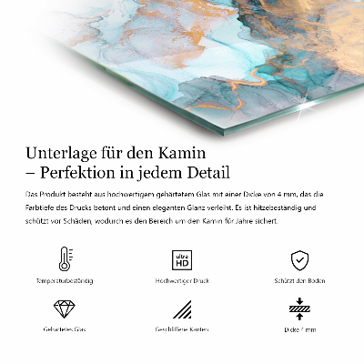 Sechseckige Glasplatte für Öfen Rohbetonmotiv