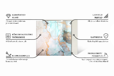 Sechseckige Glasplatte für Öfen Elegante Marmorstruktur im Design