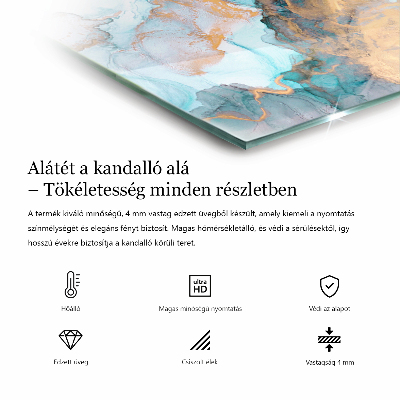 Sechseckige Glasplatte für Öfen Elegante Marmorstruktur im Design