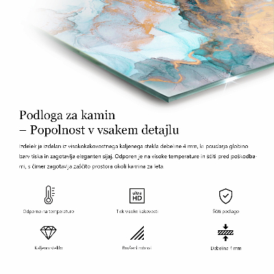 Sechseckige Vorlegeplatte für Kaminöfen Klassisches Marmordesign