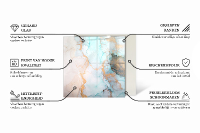 Sechseckige Glasplatte für Öfen Geometrische Muster auf Holzgrund