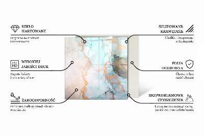 Sechseckige Glasplatte für Öfen Geometrische Muster auf Holzgrund