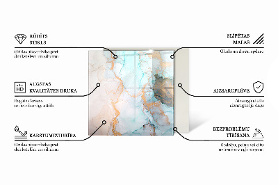 Sechseckige Glasplatte für Kamin Abstraktes Design in Formen