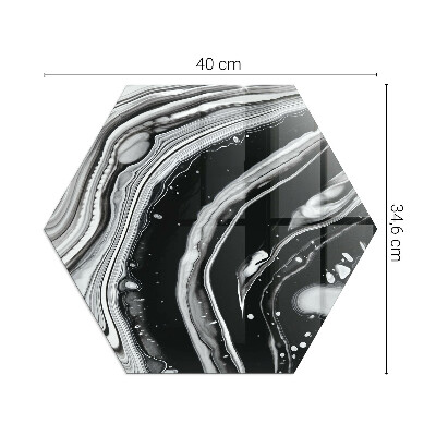 Sechseckige Vorlegeplatte für Kaminöfen Linien und Wellen in einer modernen Version