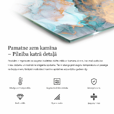 Sechseckige Vorlegeplatte für Kaminöfen Abstrakte Farbwellen