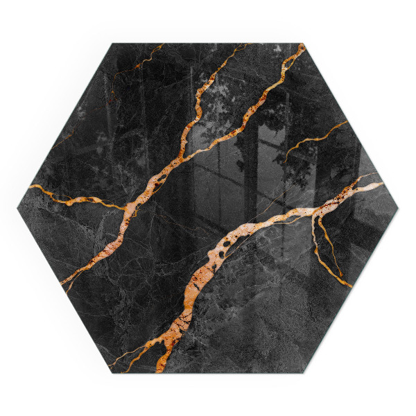 Sechseckige Vorlegeplatte für Kaminöfen Klassischer Marmor mit dezenter Maserung