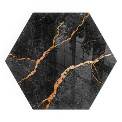 Sechseckige Vorlegeplatte für Kaminöfen Klassischer Marmor mit dezenter Maserung