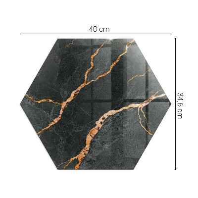 Sechseckige Vorlegeplatte für Kaminöfen Klassischer Marmor mit dezenter Maserung