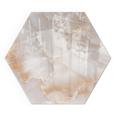 Sechseckige Glasplatte für Öfen Natursteinmuster