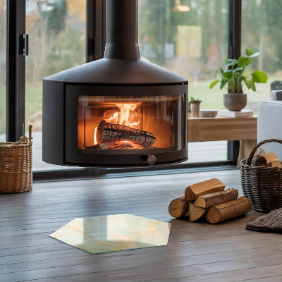 Sechseckige Glasplatte für Kamin Marmormuster im modernen Stil
