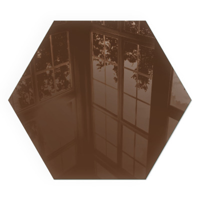 Sechseckige Vorlegeplatte für Kaminöfen Farbe Braun
