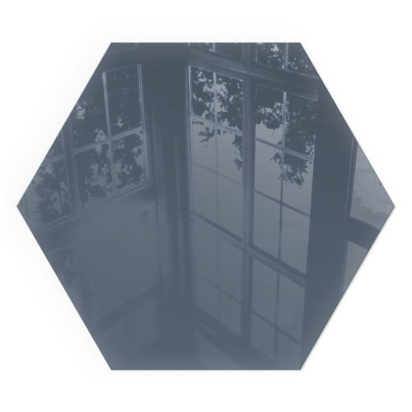 Sechseckige Glasplatte für Öfen Farbe: Dunkelblau