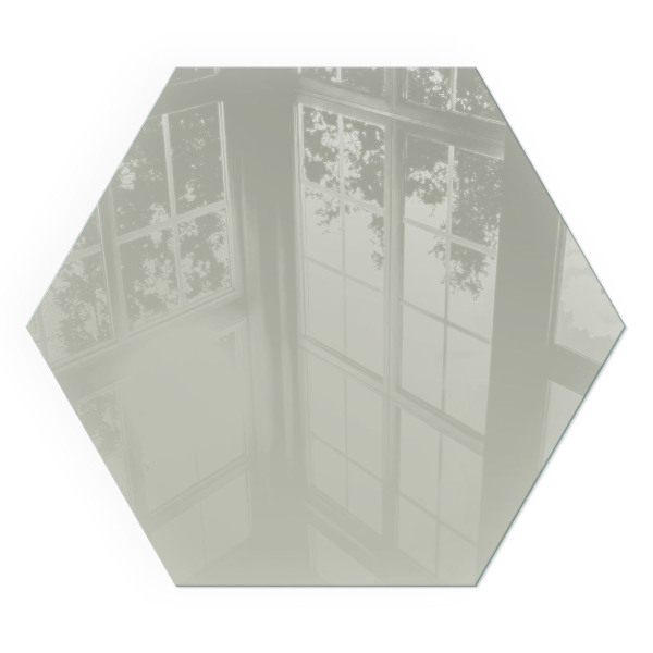 Sechseckige Glasplatte für Öfen Farbe Graugrün