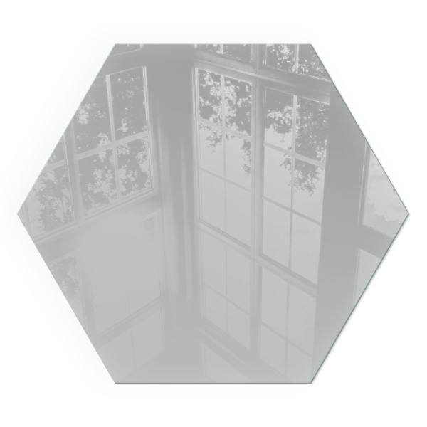 Sechseckige Glasplatte für Öfen Farbe Hellgrau