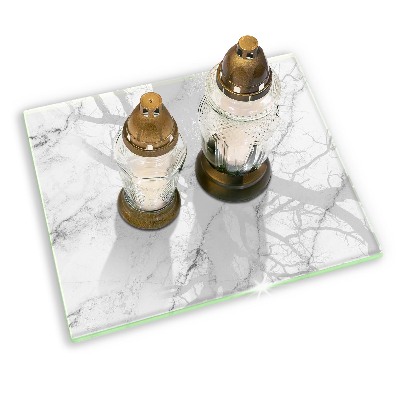 Untersetzer für Grabkerze Elegante Marmorstruktur