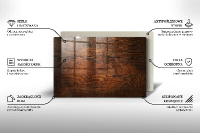 Glasuntersetzer für Grabkerze Dunkles Holzbrett