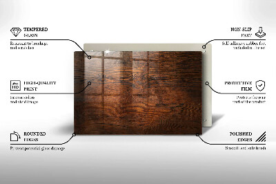 Glasuntersetzer für Grabkerze Dunkles Holzbrett