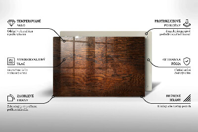 Glasuntersetzer für Grabkerze Dunkles Holzbrett