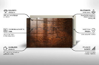 Glasuntersetzer für Grabkerze Dunkles Holzbrett