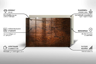 Glasuntersetzer für Grabkerze Dunkles Holzbrett