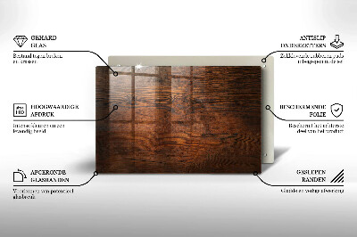 Glasuntersetzer für Grabkerze Dunkles Holzbrett