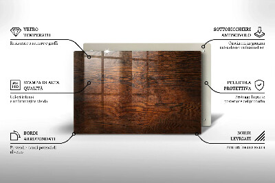 Glasuntersetzer für Grabkerze Dunkles Holzbrett
