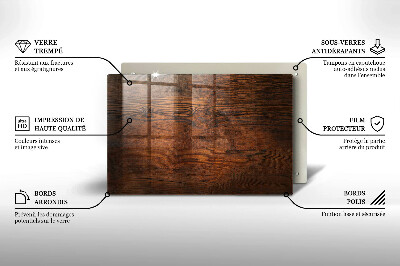 Glasuntersetzer für Grabkerze Dunkles Holzbrett