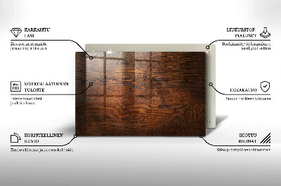 Glasuntersetzer für Grabkerze Dunkles Holzbrett