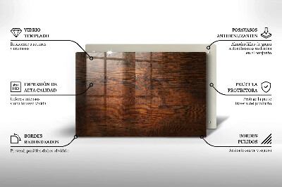 Glasuntersetzer für Grabkerze Dunkles Holzbrett