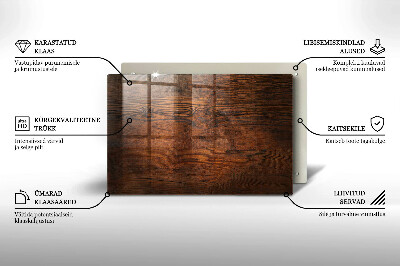 Glasuntersetzer für Grabkerze Dunkles Holzbrett