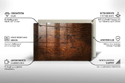 Glasuntersetzer für Grabkerze Dunkles Holzbrett