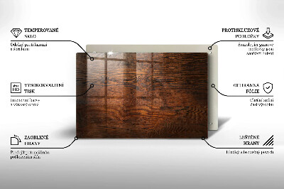 Glasuntersetzer für Grabkerze Dunkles Holzbrett