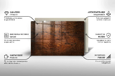 Glasuntersetzer für Grabkerze Dunkles Holzbrett