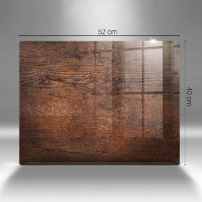 Glasuntersetzer für Grabkerze Dunkles Holzbrett