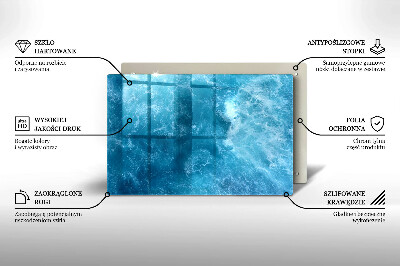 Glasplatte für Grabkerzen Blaues Wasser