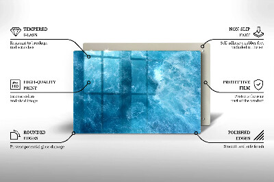 Glasplatte für Grabkerzen Blaues Wasser