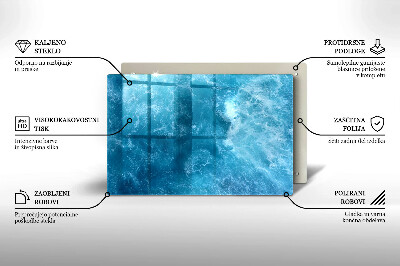 Glasplatte für Grabkerzen Blaues Wasser