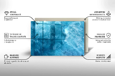 Glasplatte für Grabkerzen Blaues Wasser