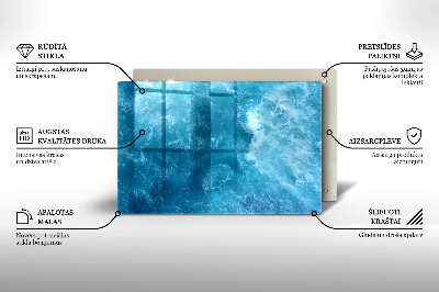 Glasplatte für Grabkerzen Blaues Wasser