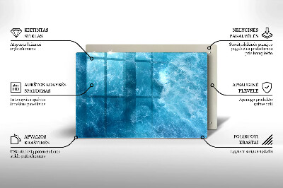 Glasplatte für Grabkerzen Blaues Wasser
