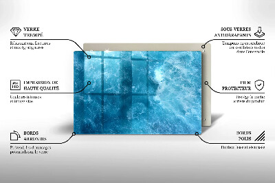 Glasplatte für Grabkerzen Blaues Wasser