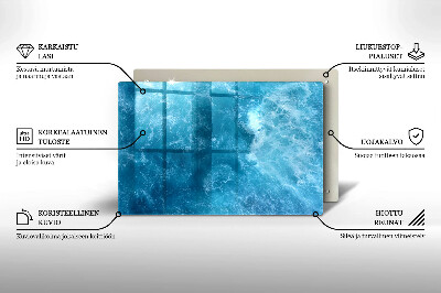 Glasplatte für Grabkerzen Blaues Wasser