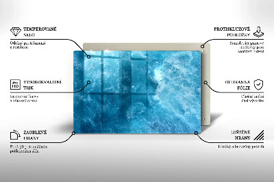 Glasplatte für Grabkerzen Blaues Wasser