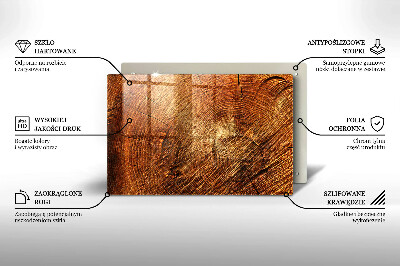 Glasuntersetzer für Grabkerze Holzmaserung des Baumes