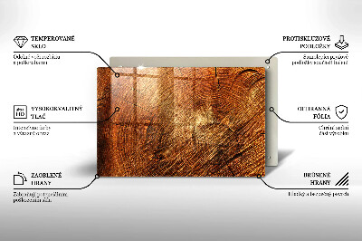 Glasuntersetzer für Grabkerze Holzmaserung des Baumes