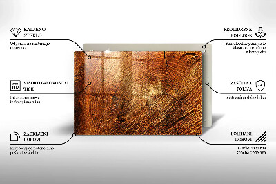 Glasuntersetzer für Grabkerze Holzmaserung des Baumes