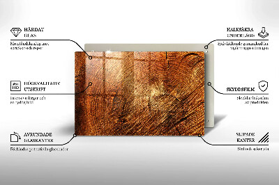 Glasuntersetzer für Grabkerze Holzmaserung des Baumes