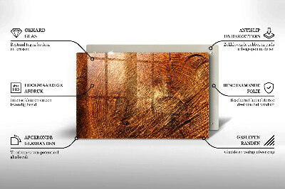 Glasuntersetzer für Grabkerze Holzmaserung des Baumes